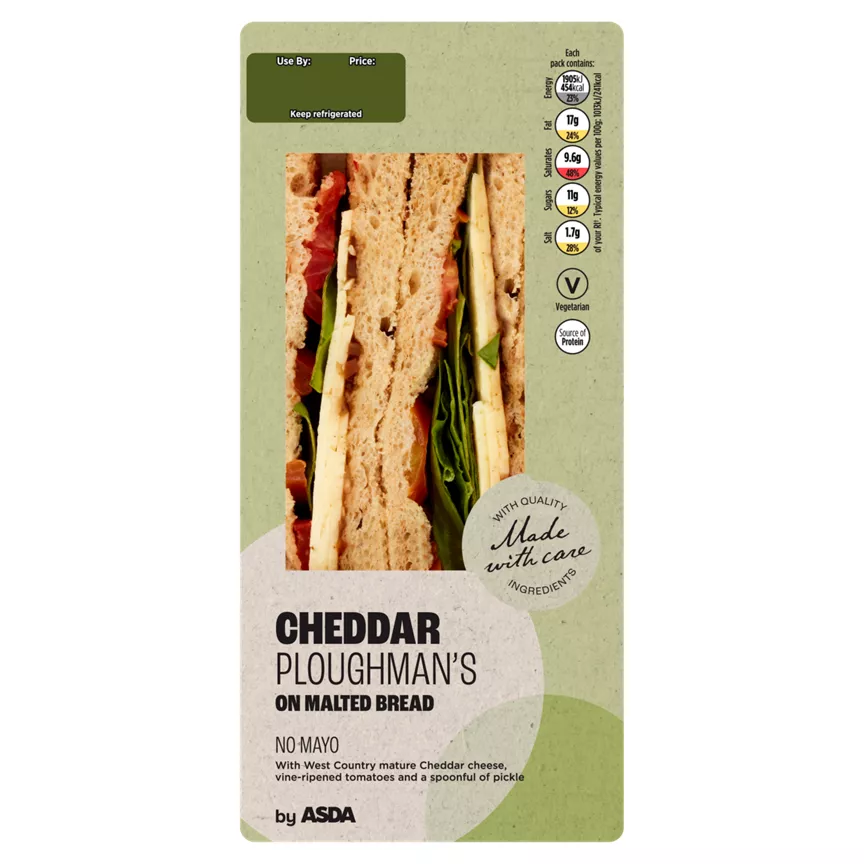 ASDA Cheddar Ploughman's on Malted Bread Sandwich