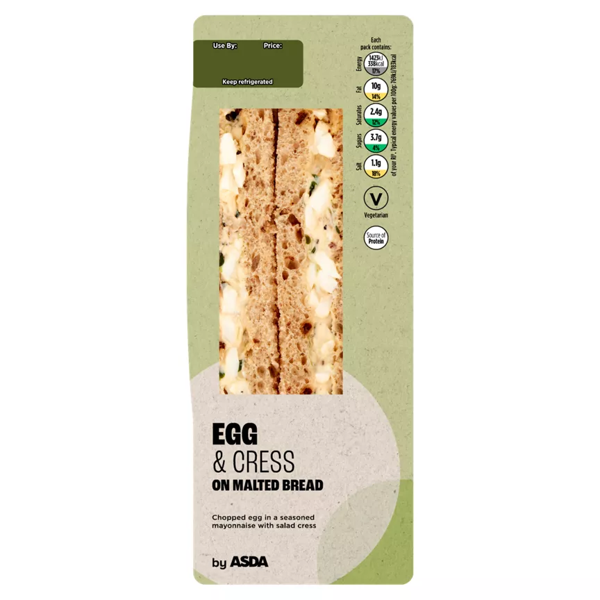 ASDA Egg & Cress on Malted Bread