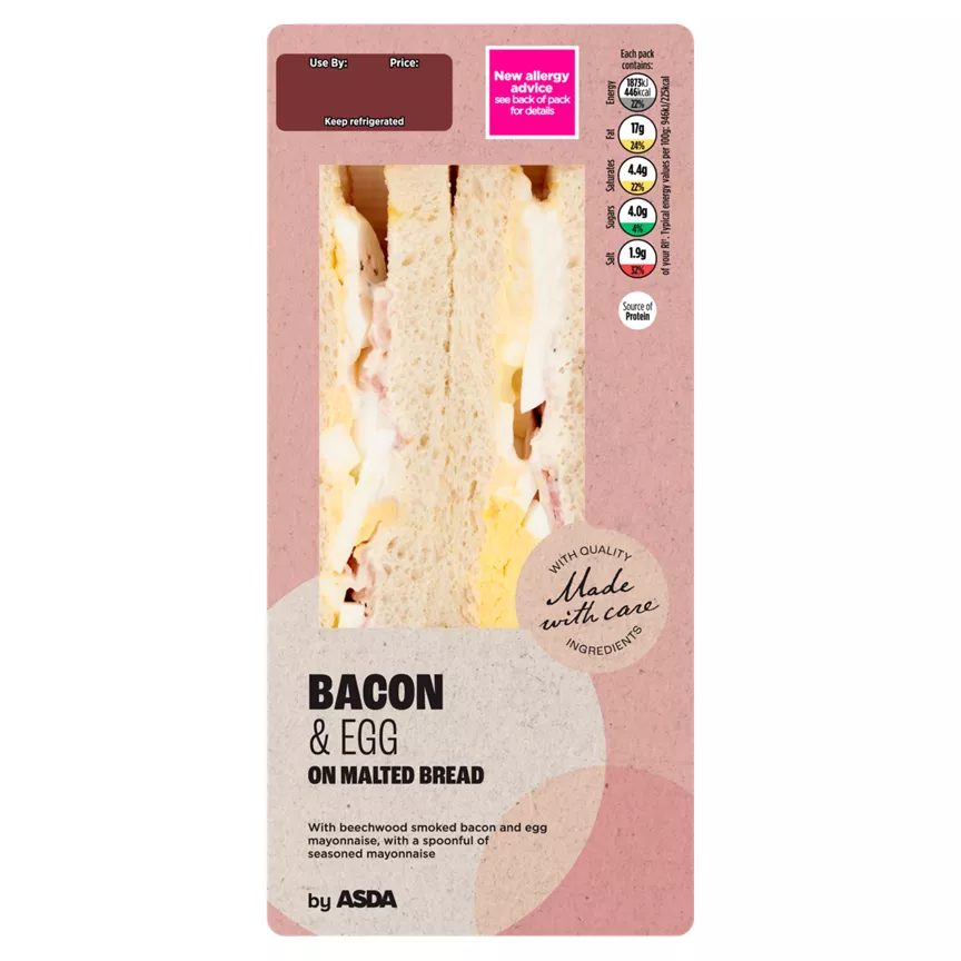 ASDA Bacon & Egg on Malted Bread Sandwich