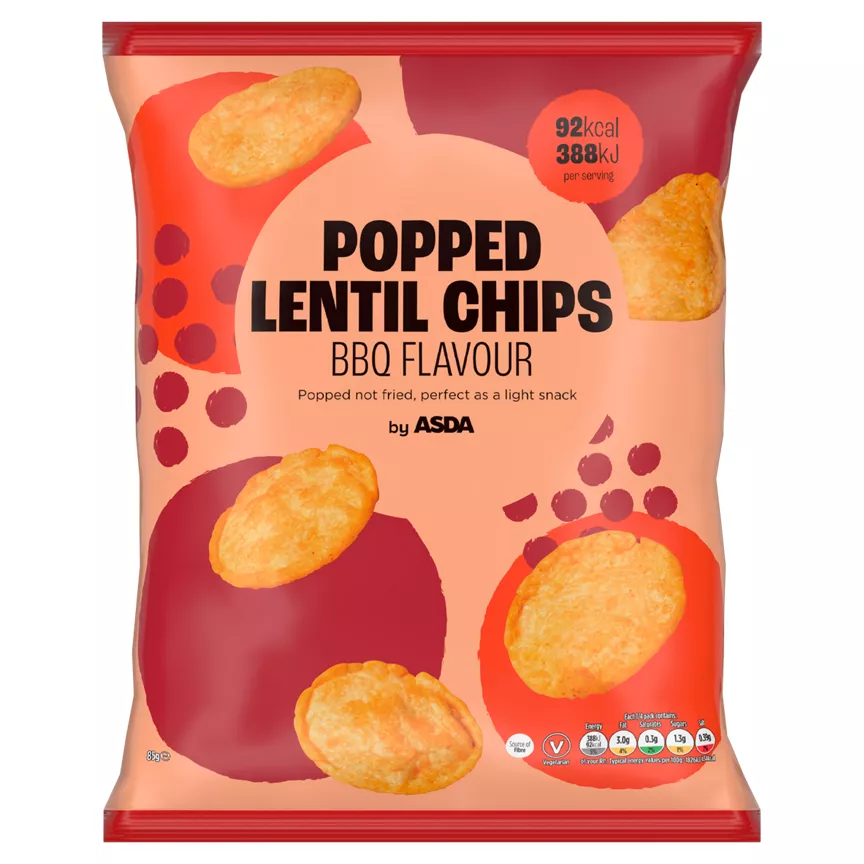 ASDA Popped BBQ Flavour Lentil Chips 85g