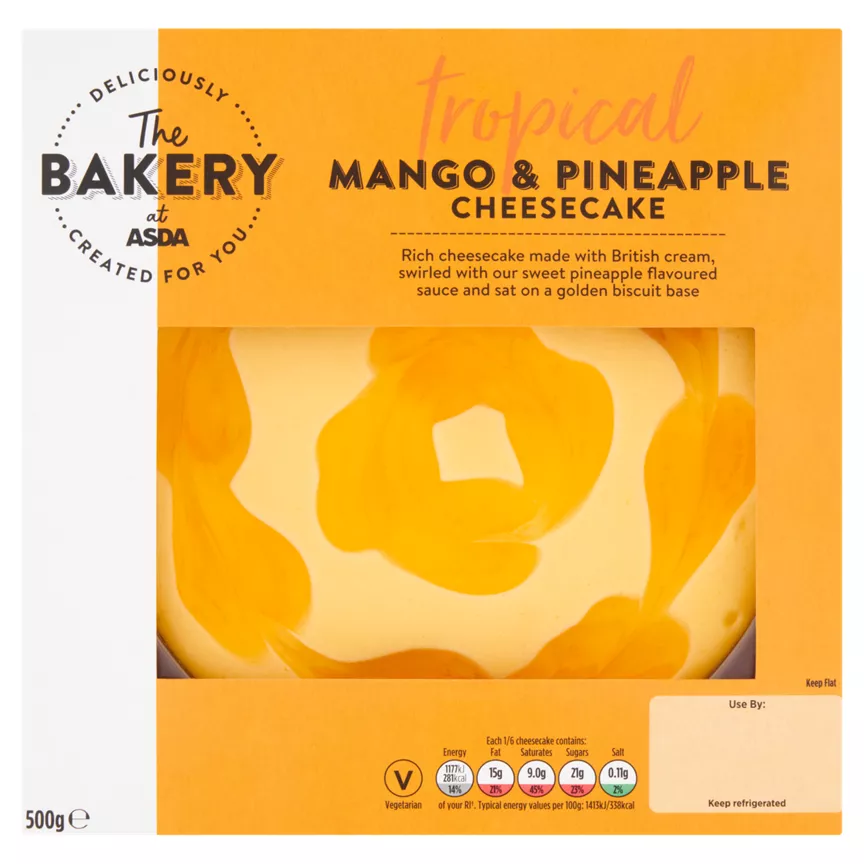 The BAKERY at ASDA Tropical Mango & Pineapple Cheesecake 500g
