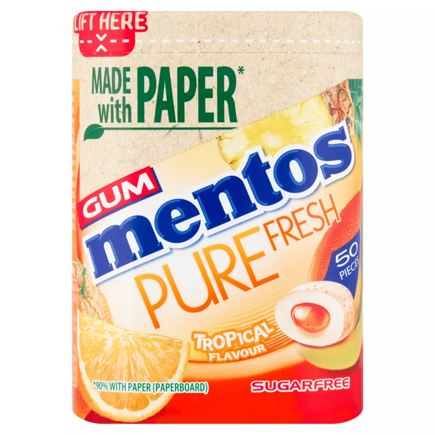 Mentos Gum Pure Fresh Tropical 50 Pieces