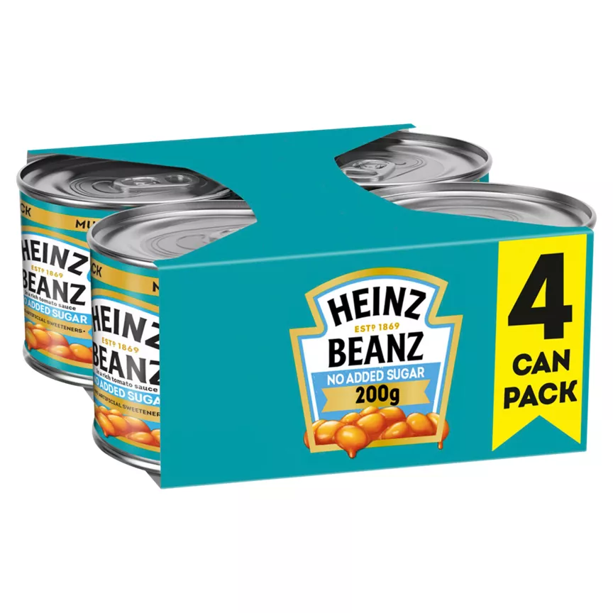 Heinz No Added Sugar Beanz in a Rich Tomato Sauce 4 x 200g