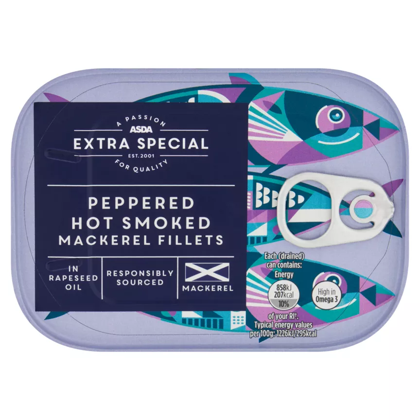 ASDA Extra Special Peppered Hot Smoked Mackerel Fillets 110g