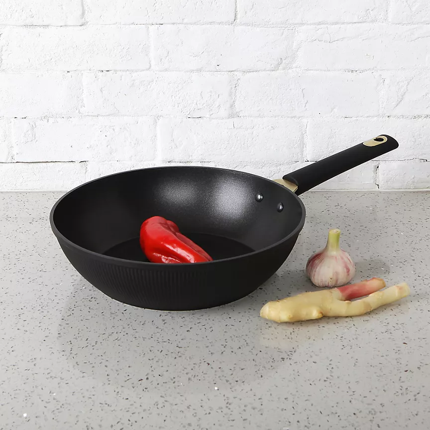 George Home Black Barbican Wok 28cm