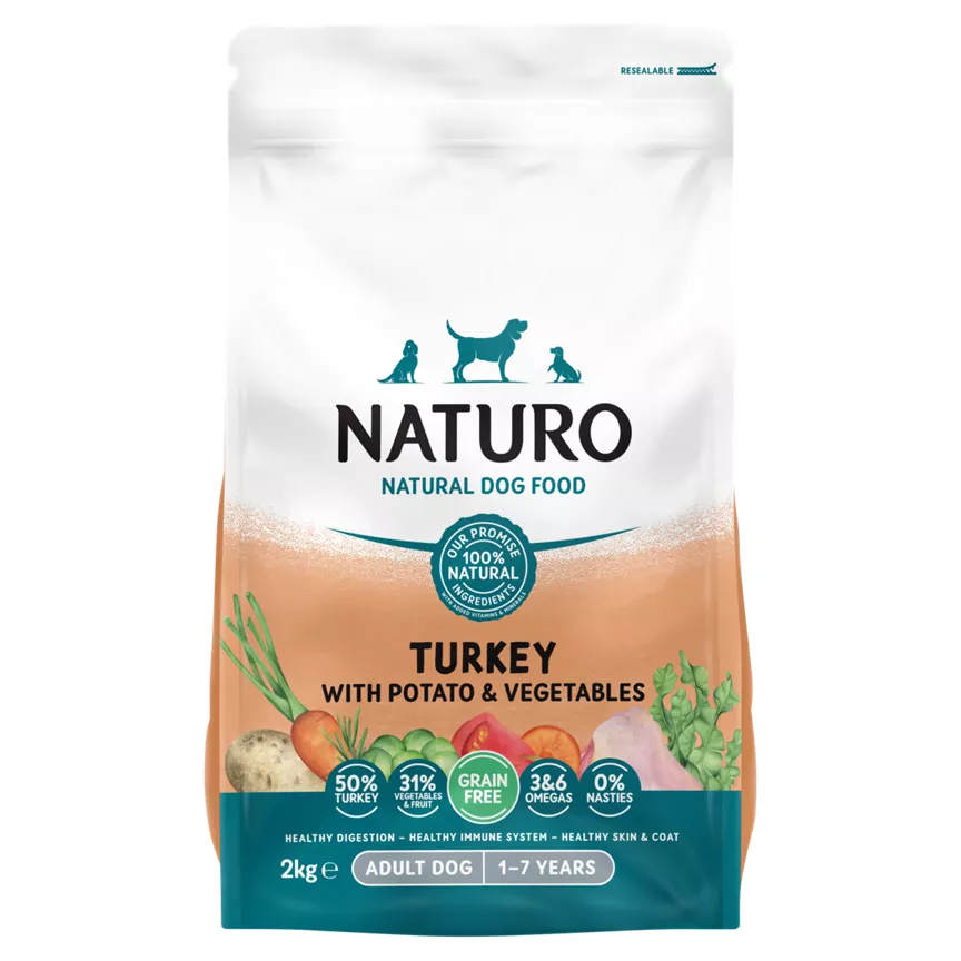 Naturo Natural Pet Food Turkey and Potato with Vegetables Adult Dog 1 to 7 Years 2kg