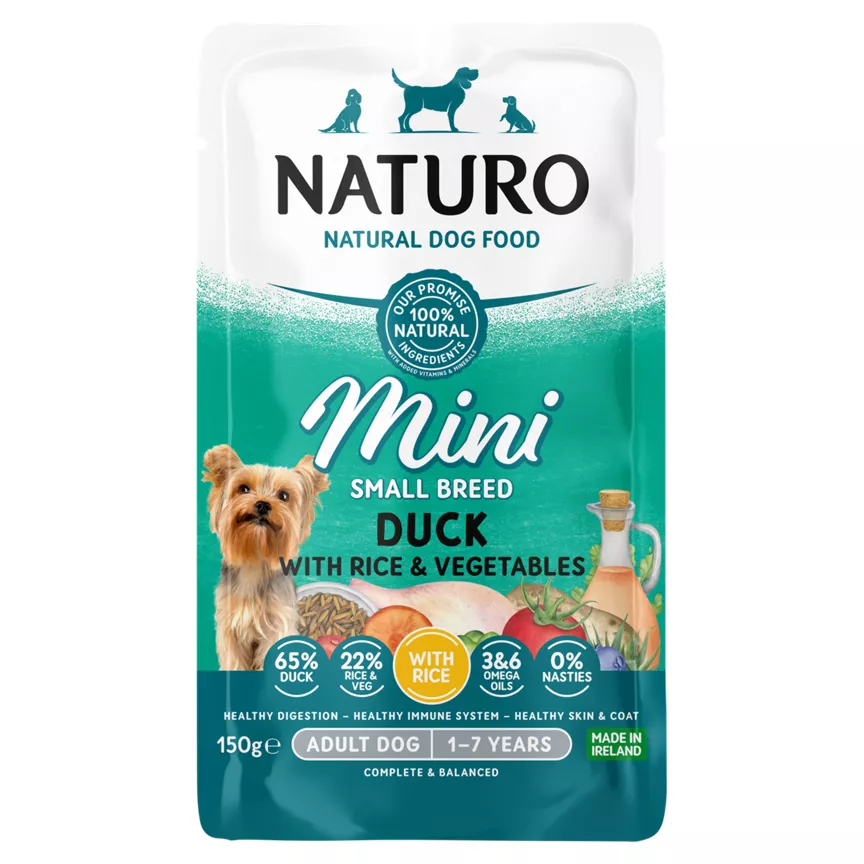 Naturo Natural Pet Food Mini Duck with Rice and Vegetables Adult Dog 1 to 7 Years 150g