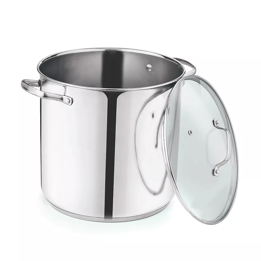 George Home Silver Stainless Steel Stock Pot