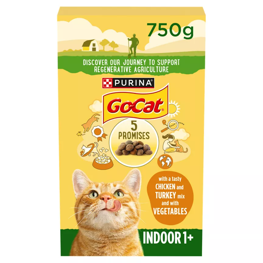 Go-Cat with a Tasty Chicken and Turkey Mix with Vegetables 1+ Years Indoor 750g