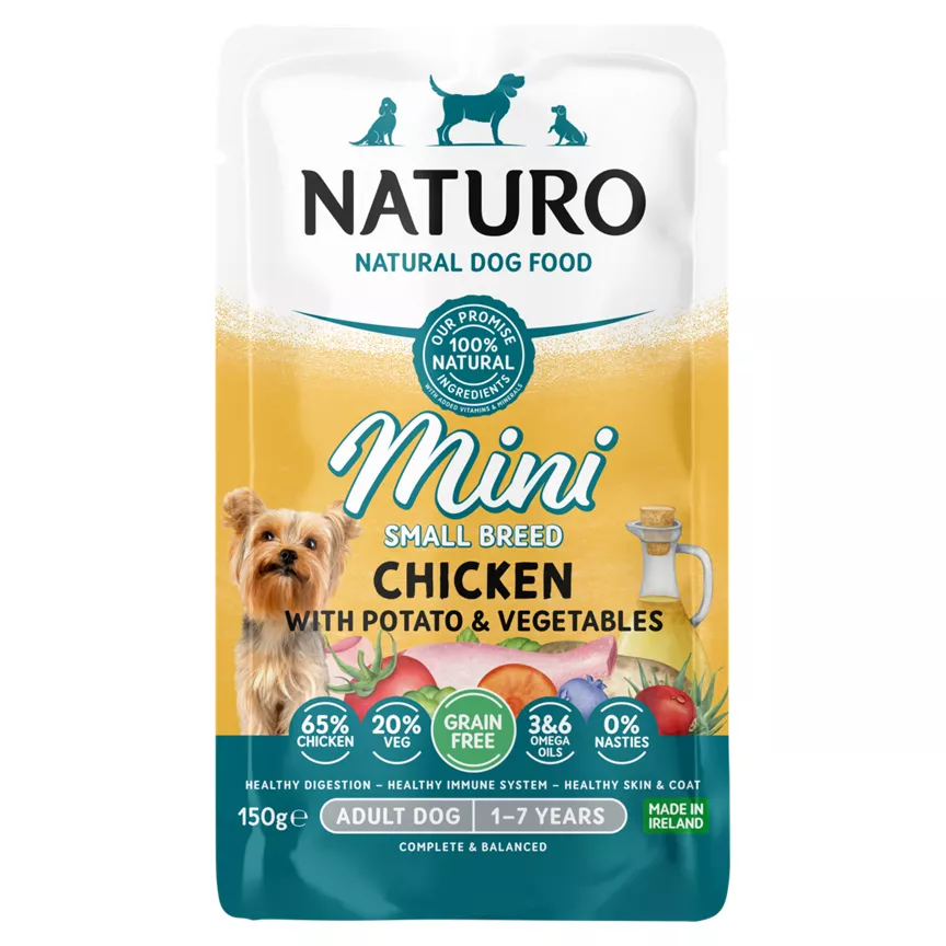 Naturo Natural Pet Food Mini Chicken with Potato and Vegetables Adult Dog 1 to 7 Years 150g