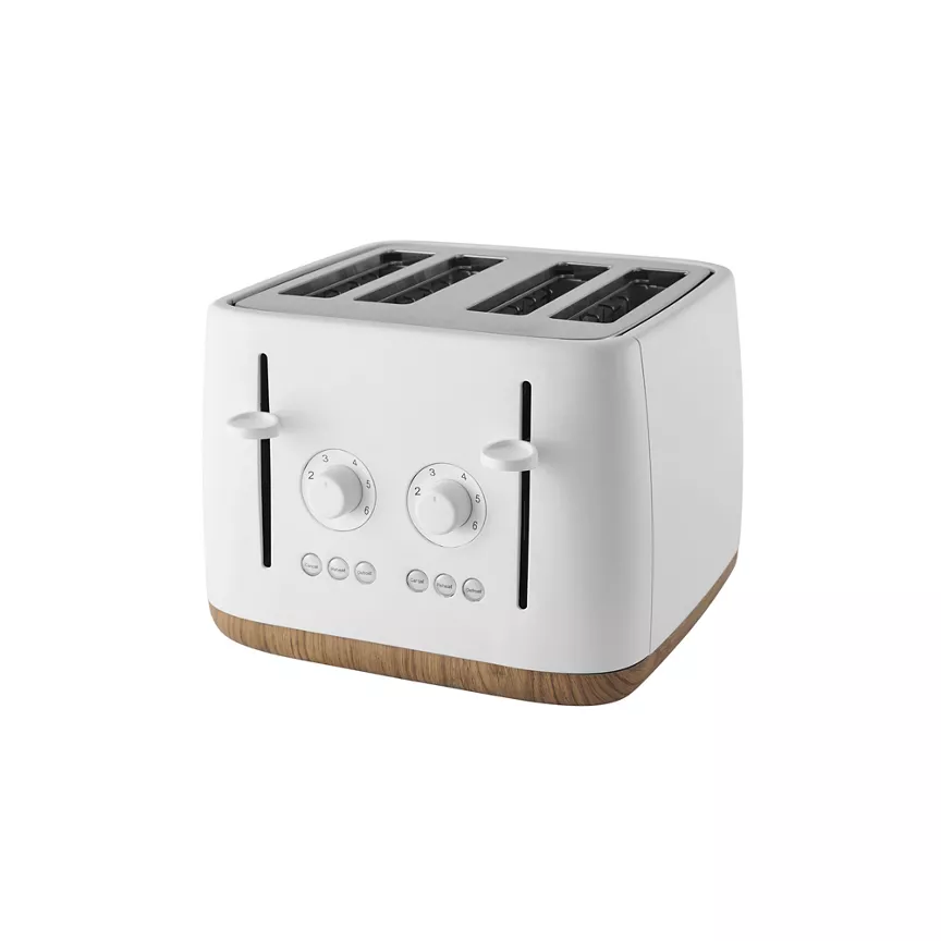 George Home Matte White Scandi 4-Slice Toaster