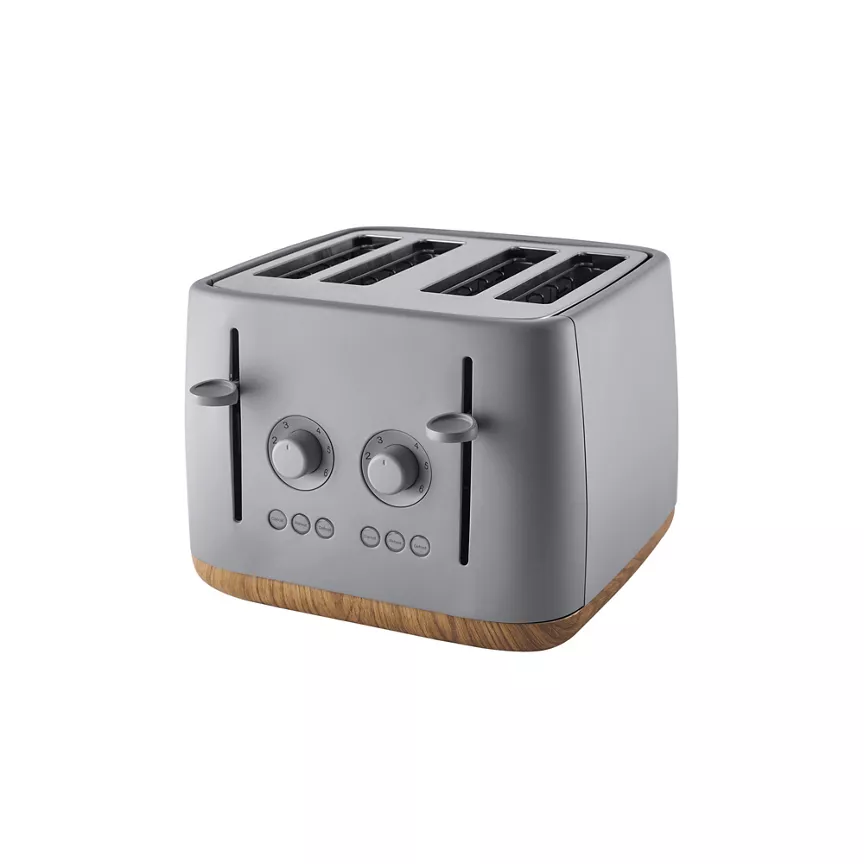 George Home Matte Grey Scandi 4-Slice Toaster