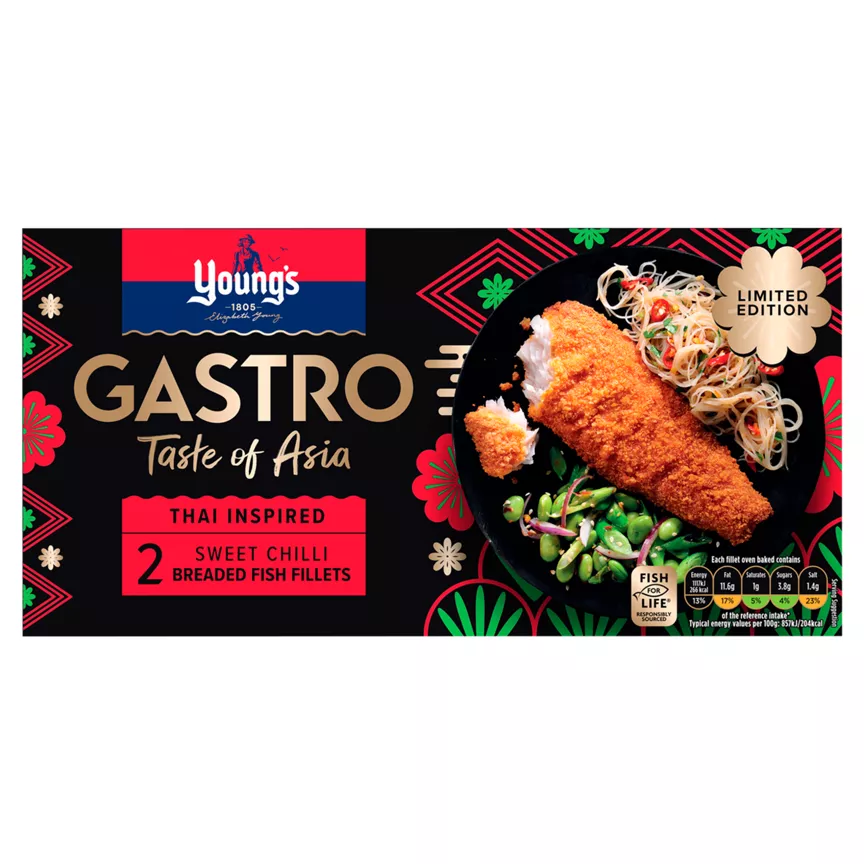 Young's Gastro Signature Breaded 2 Sweet Chilli Fish Fillets 270g