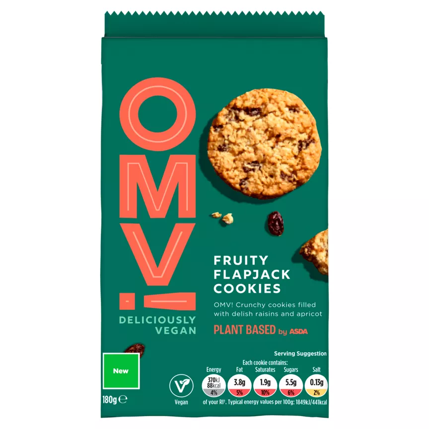 OMV! Deliciously Vegan by Asda Fruity Flapjack Cookies 180g