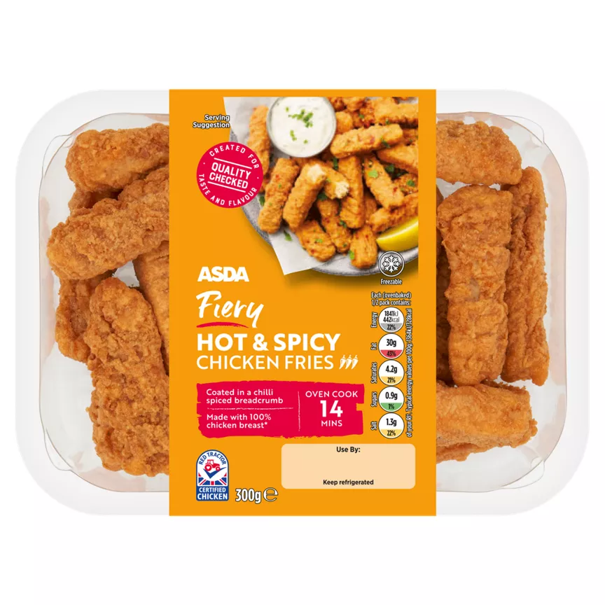 ASDA Fiery Hot & Spicy Chicken Fries 300g