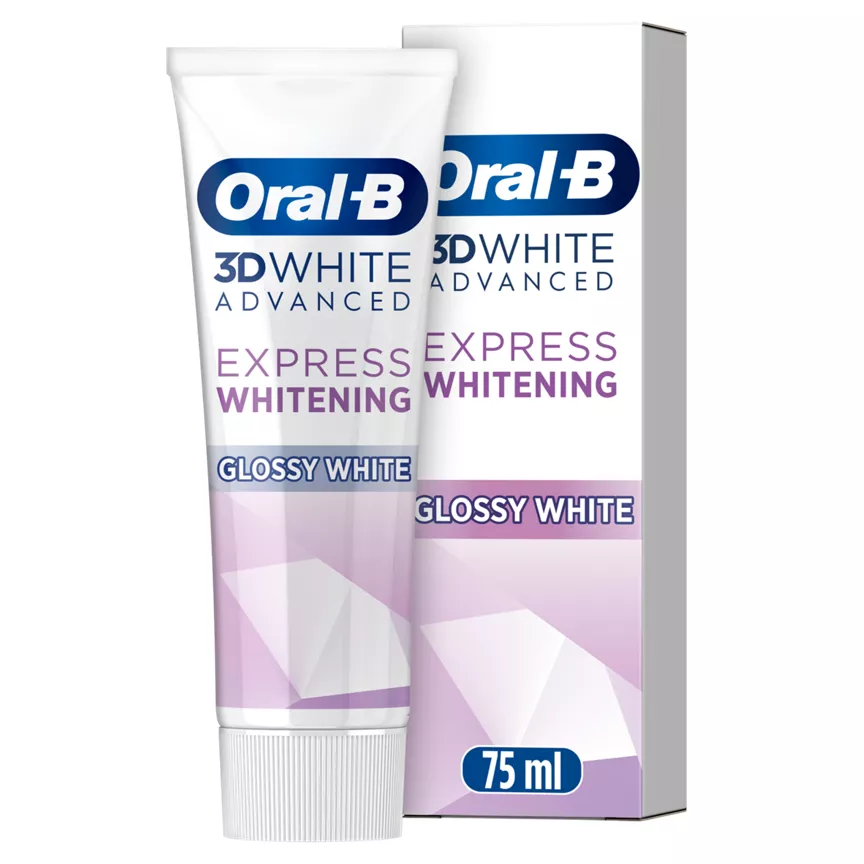 Oral-B 3DWhite Advanced Express Whitening Glossy White Toothpaste 75ml