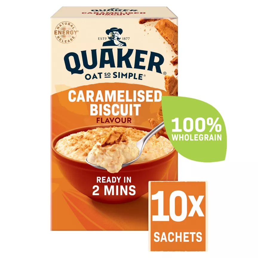 Quaker Caramelised Biscuit Porridge Sachets 10 x 33.4g