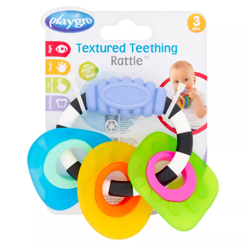 Playgro Textured Teething Rattle 3m+