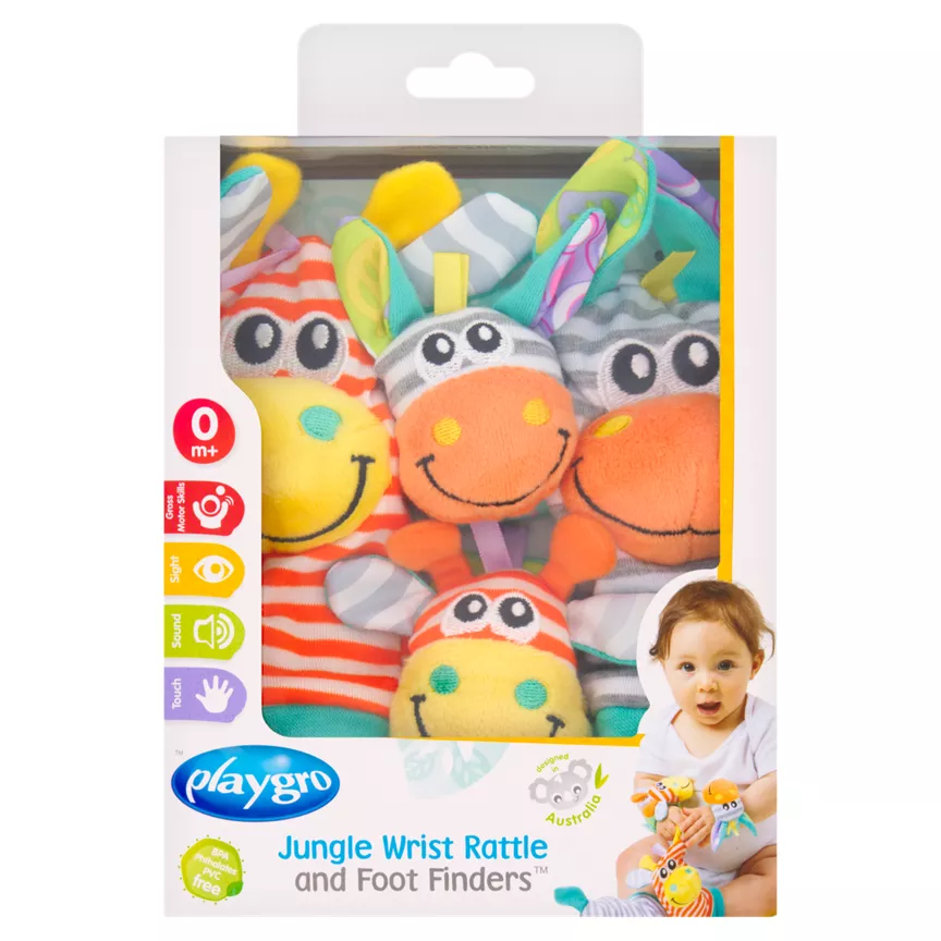 Playgro Jungle Wrist Rattle and Foot Finders 0m+