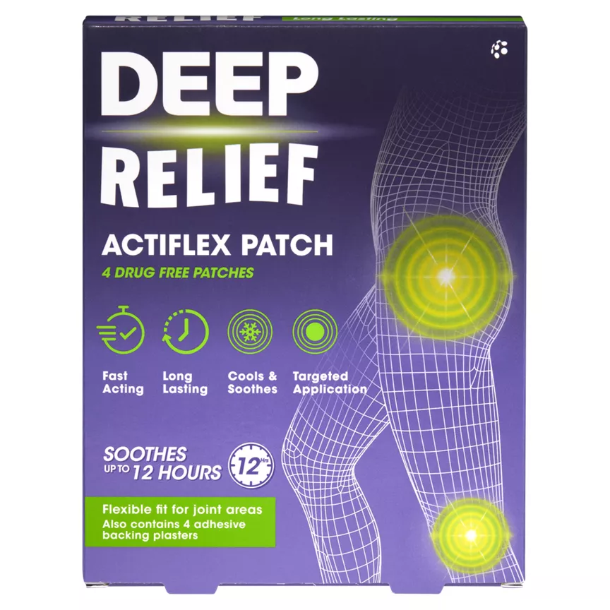 Deep Relief Actiflex Patch Bionovex Oil & Hyaluronic Acid 4 Drug Free Patches