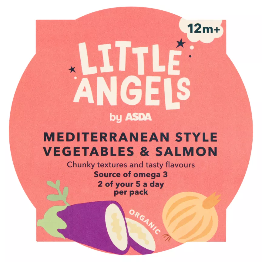 LITTLE ANGELS by ASDA Organic Mediterranean Style Vegetables & Salmon 12m+ 200g