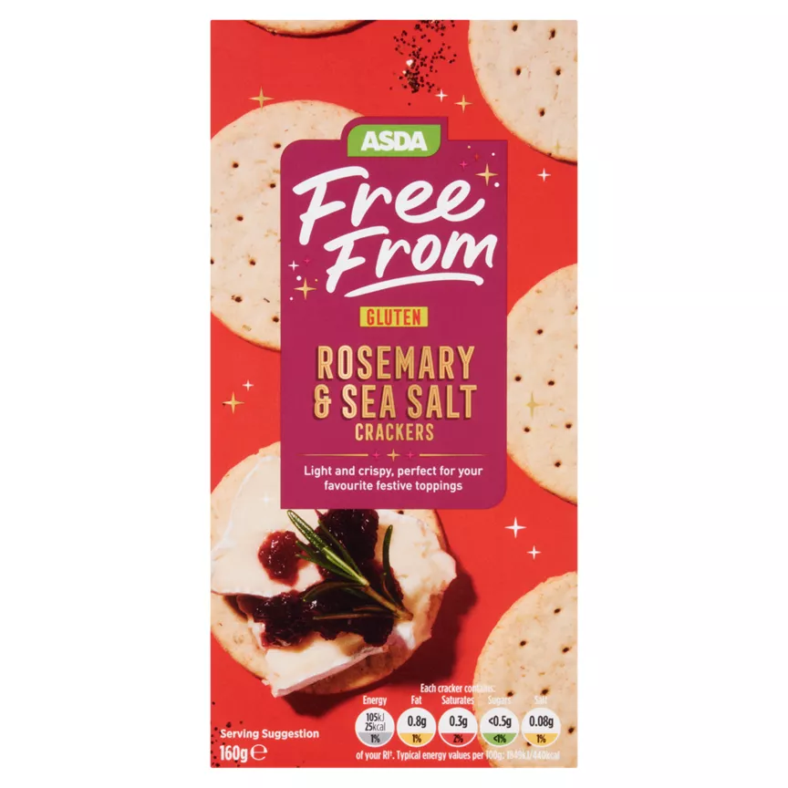ASDA Free From Rosemary & Sea Salt Crackers 160g