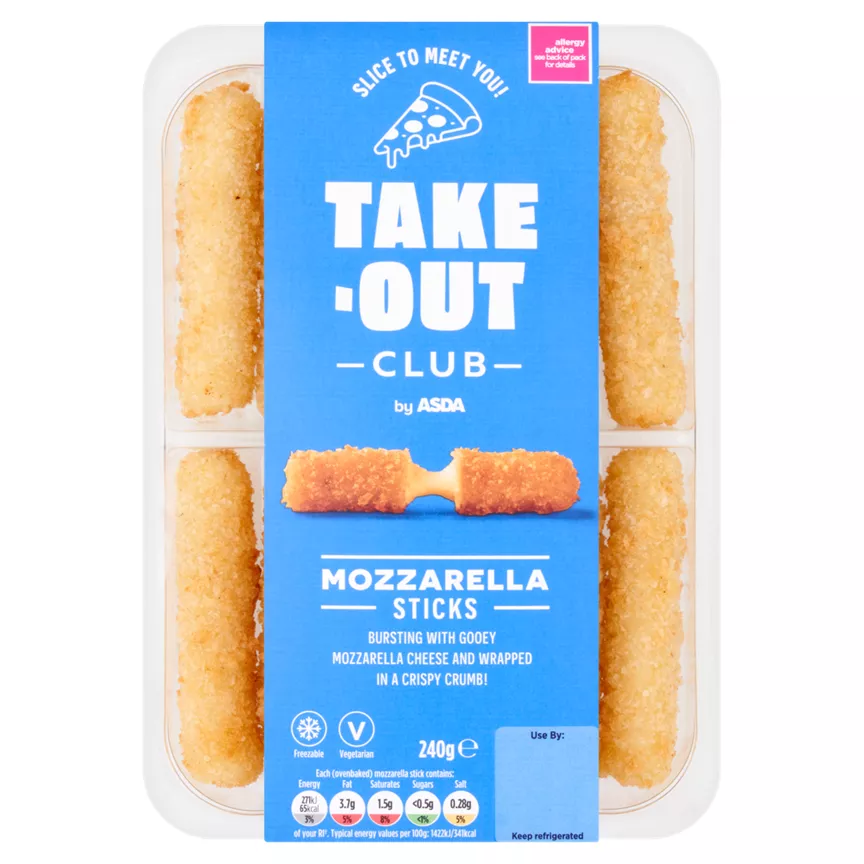 Takeout Club by ASDA Mozzarella Sticks 240g