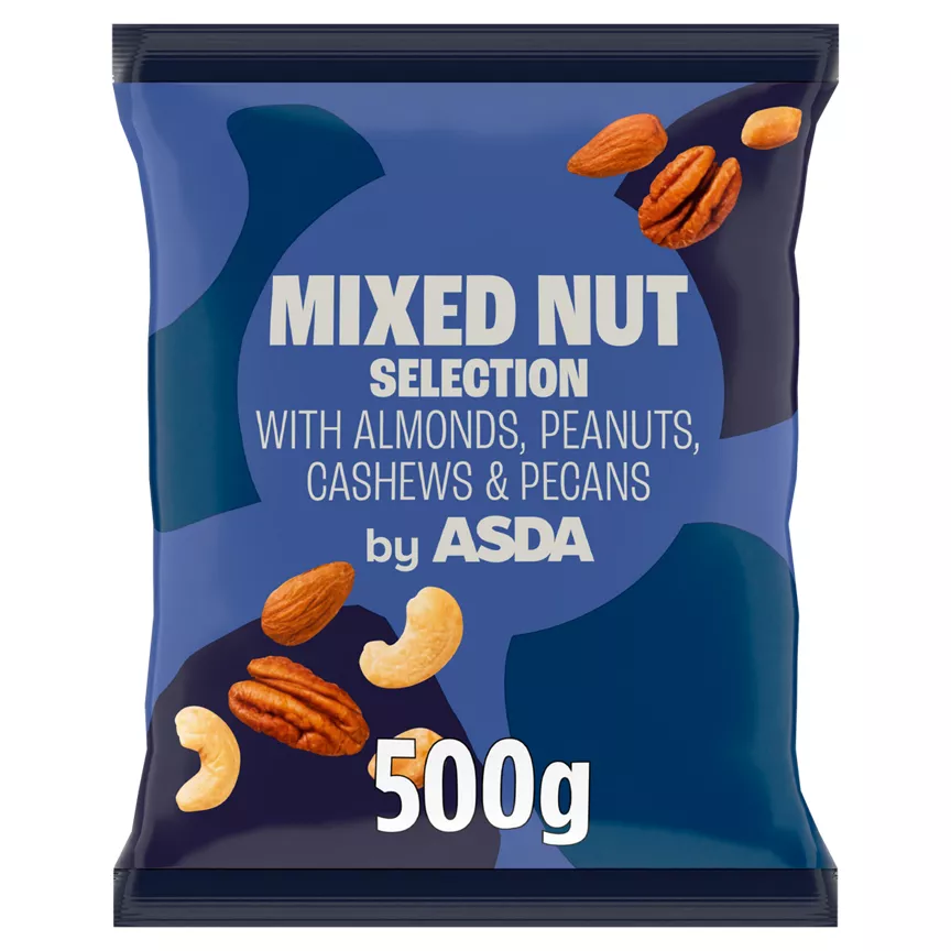 ASDA Mixed Nuts Selection with Almonds, Peanuts, Cashews & Pecans 500g