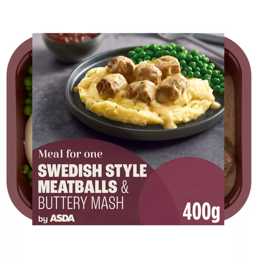ASDA Swedish Style Meatballs & Buttery Mash Meal for One 400g
