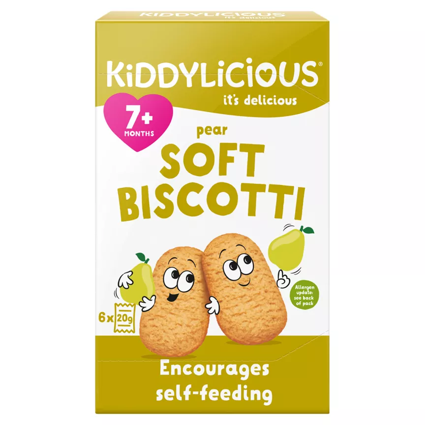Kiddylicious Pear Soft Biscotti 6 x 20g (120g)