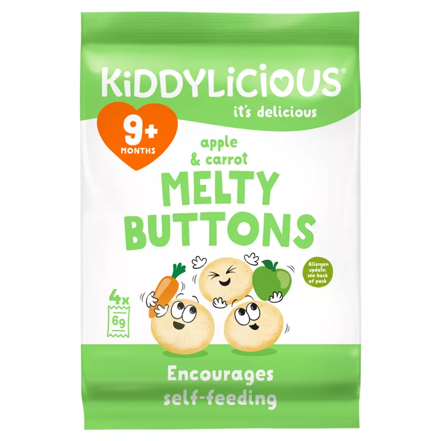 Kiddylicious Apple & Carrot Melty Buttons 5 x 6g (30g)