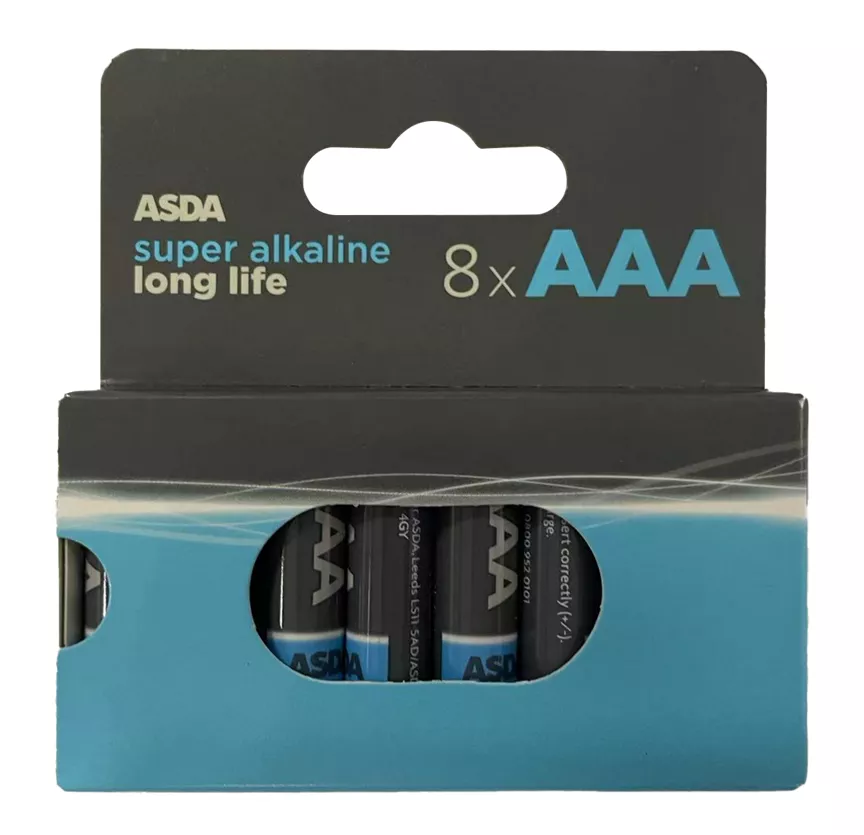 ASDA Super Alkaline Long Life AAA 8 Pack