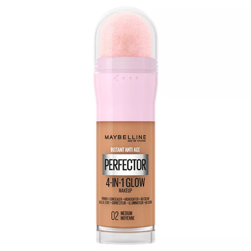 Maybelline Instant Anti Age Perfector 4-in-1 Glow Primer, Glow Finish, 02 Medium