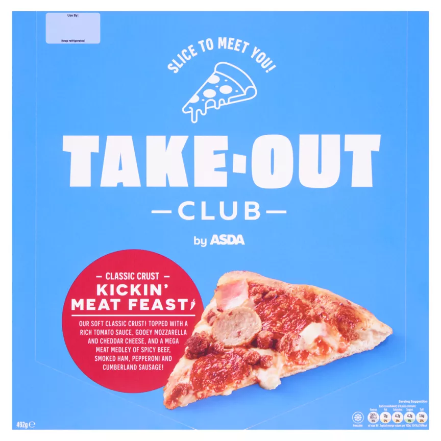 Takeout Club by ASDA Classic Crust Kickin' Meat Feast 492g