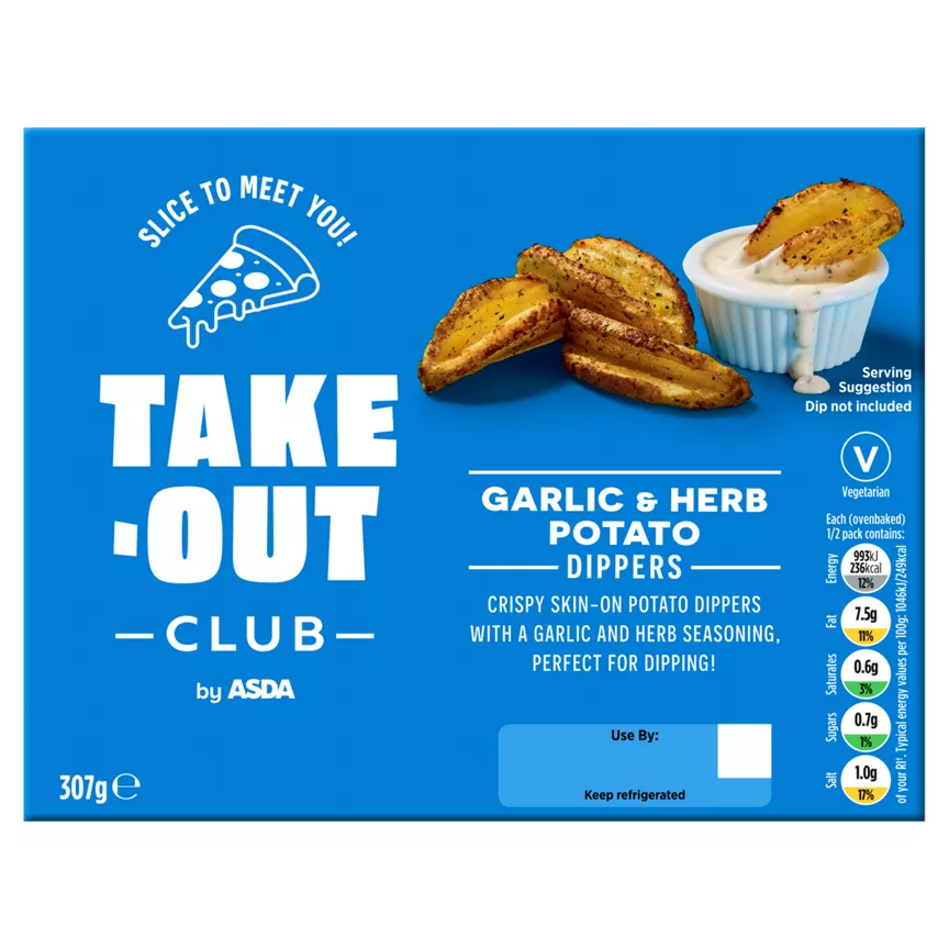 Takeout Club by ASDA Garlic & Herb Potato Dippers 307g