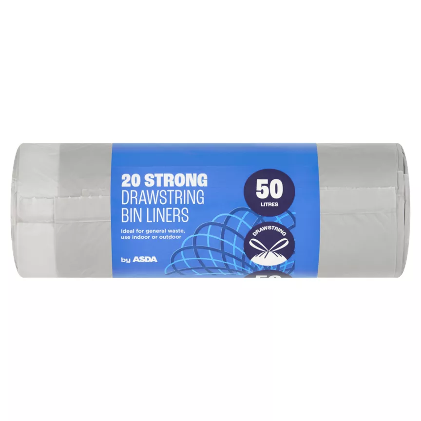 ASDA 20 Strong Drawstring Bin Liners 50 Litres