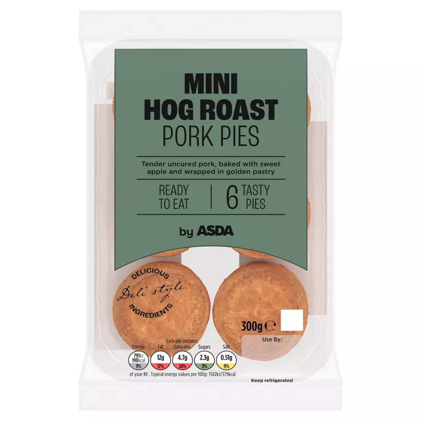 ASDA 6 Mini Hog Roast Pork Pies 300g