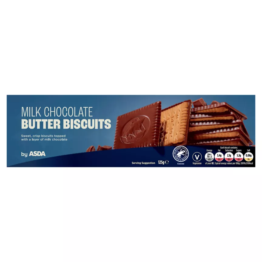 ASDA Milk Chocolate Butter Biscuits 125g