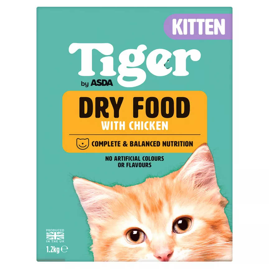 Tiger by ASDA Kitten Dry Food with Chicken 1.2kg