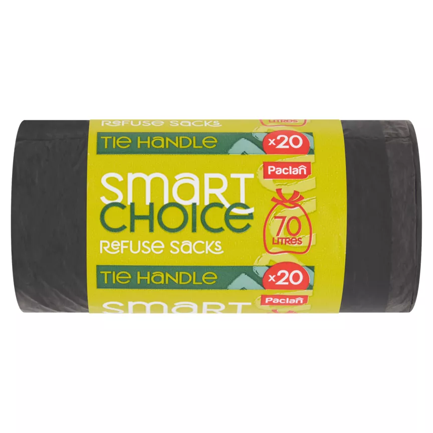 Paclan 20 Smart Choice Refuse Sacks Tie Handle 70 Litres