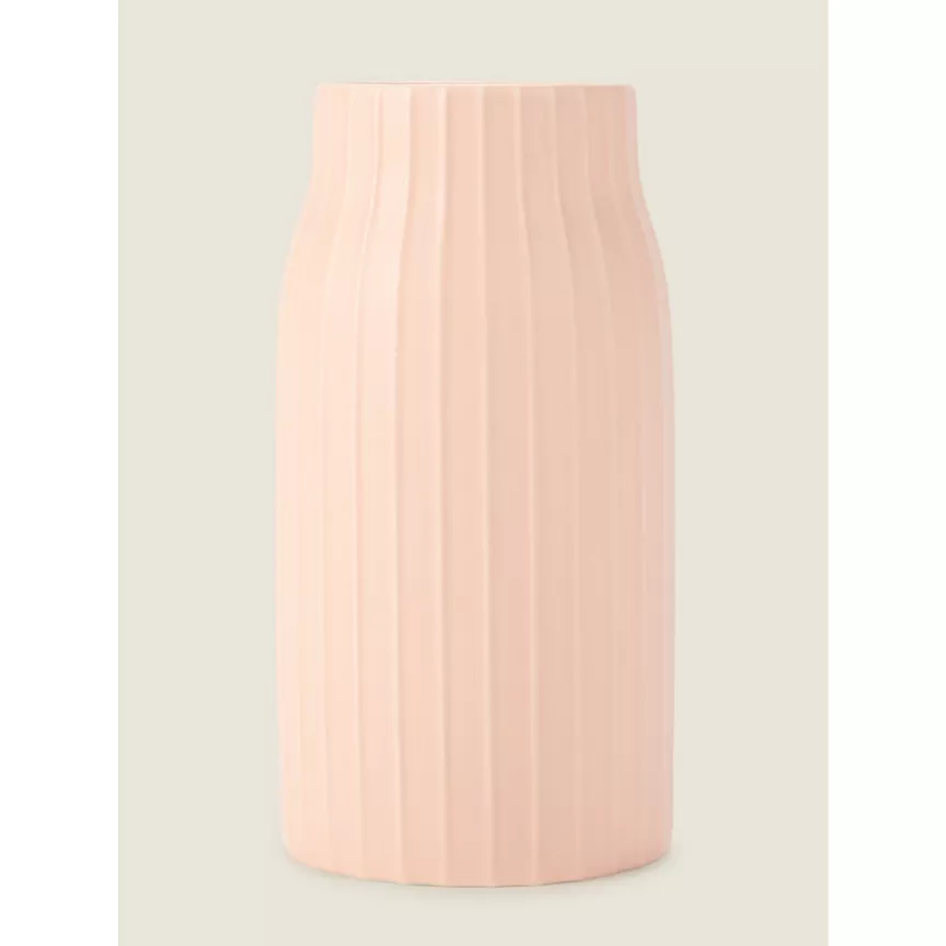 George Home Pink Ribbed Vase