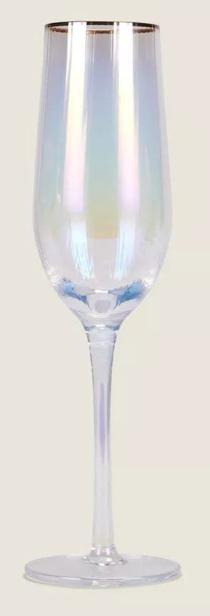 George Home Iridescent Ribbed Champagne Flute Glass