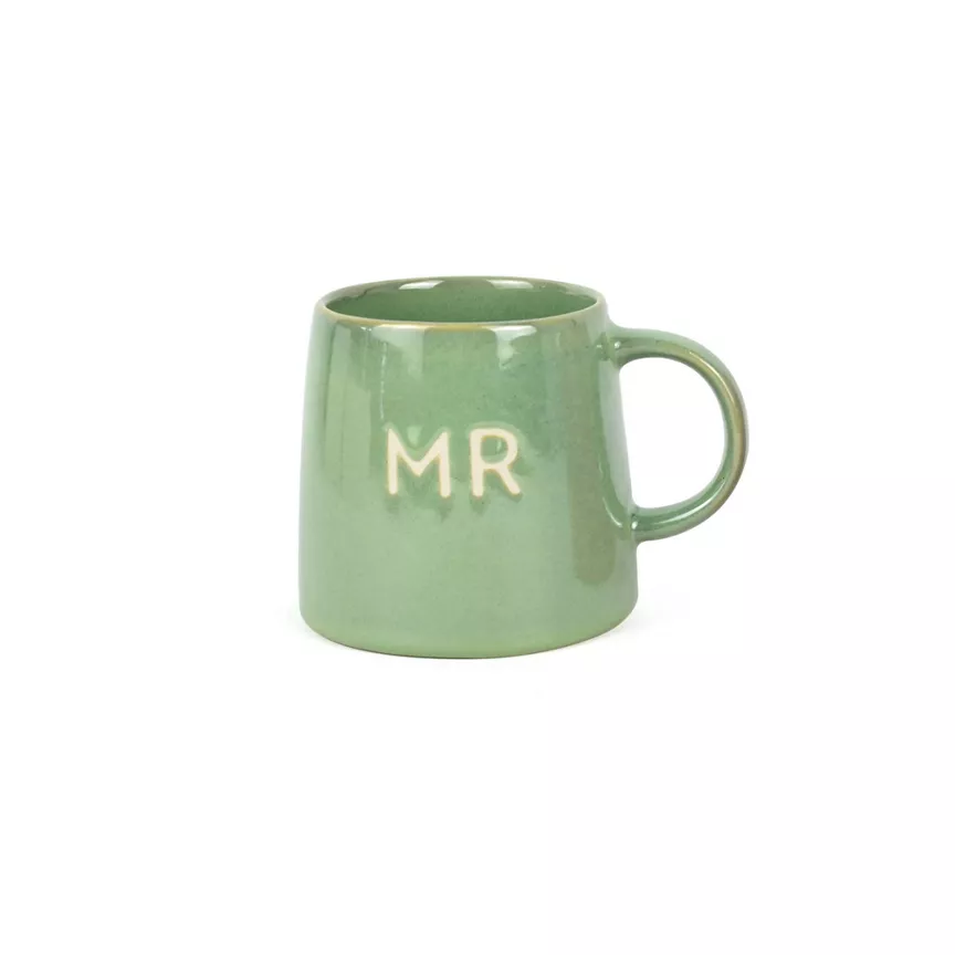 George Home Green Reactive Glaze ‘Mr’ Mug