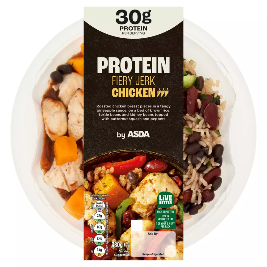 ASDA Protein Fiery Jerk Chicken Bowl 380g