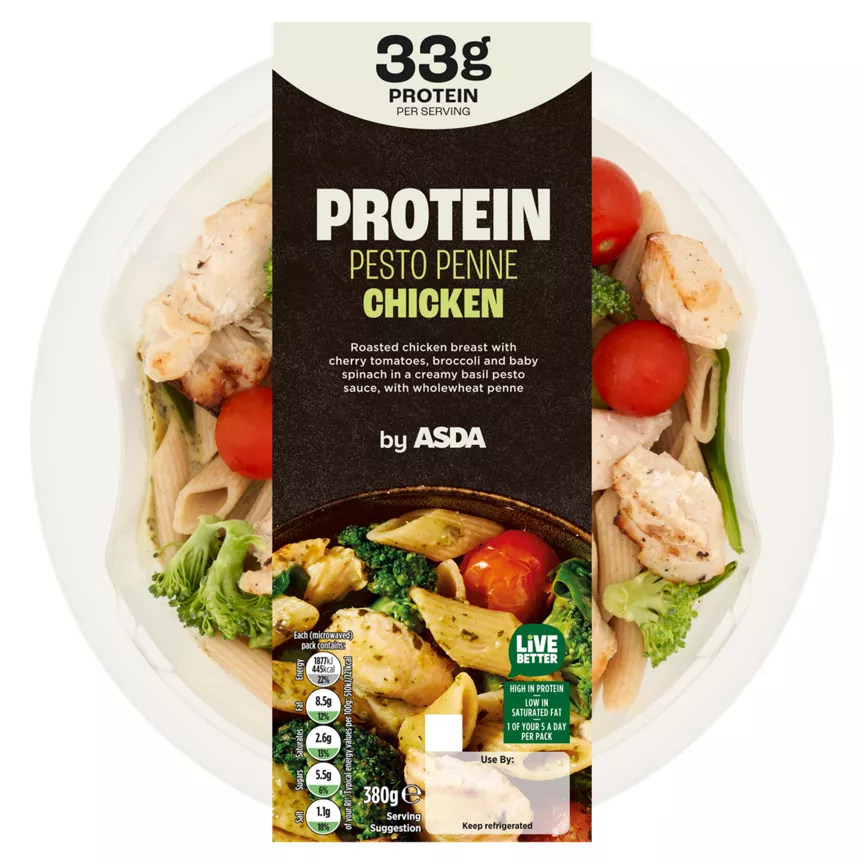 ASDA Protein Herby Pesto Penne Chicken Bowl 380g