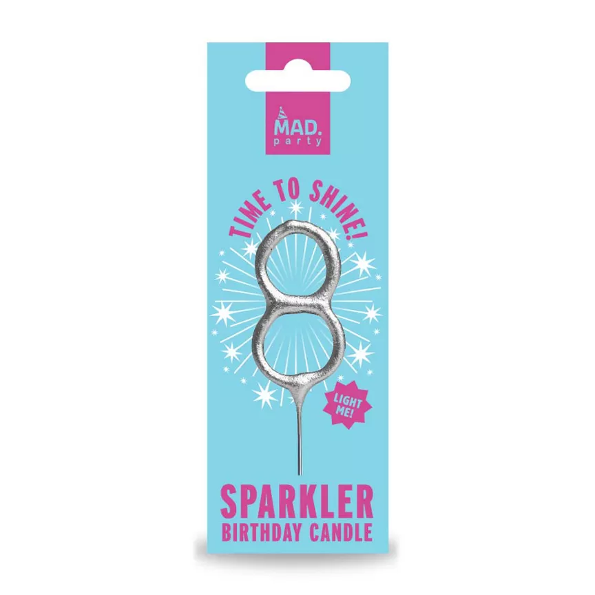 MAD Party Silver Number Sparklers 8