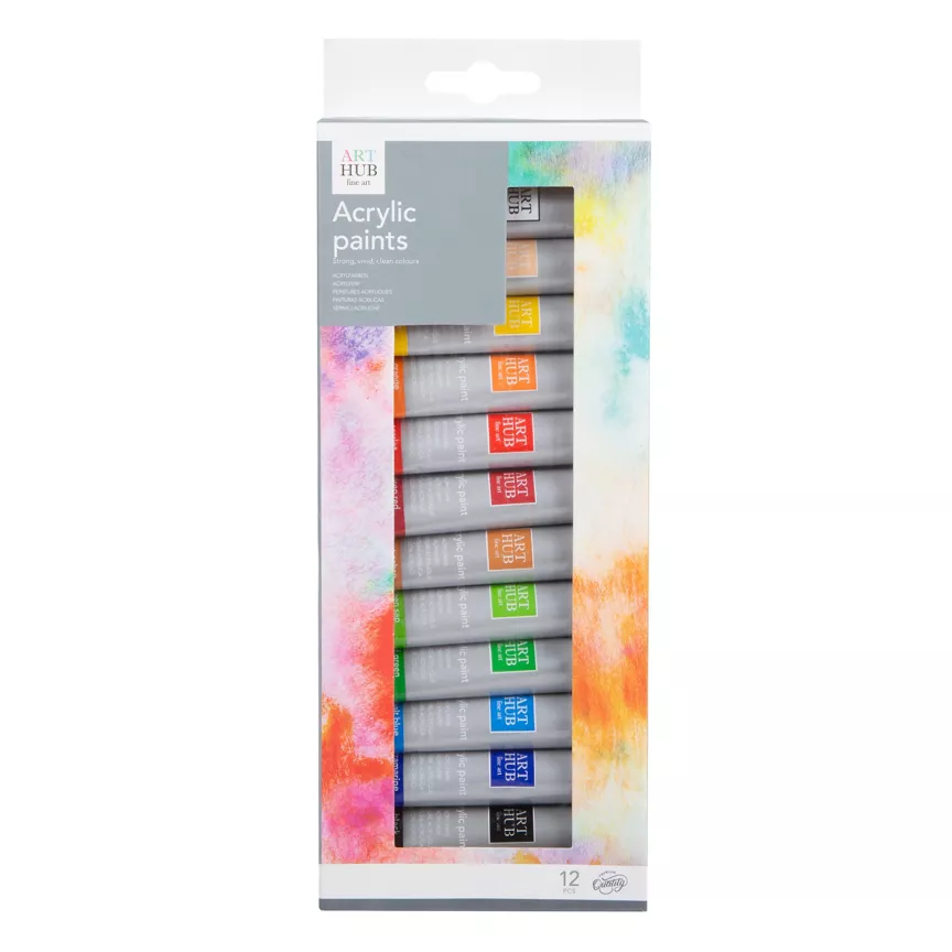 Art Hub Acrylic Paints 12ml - 12 Pack