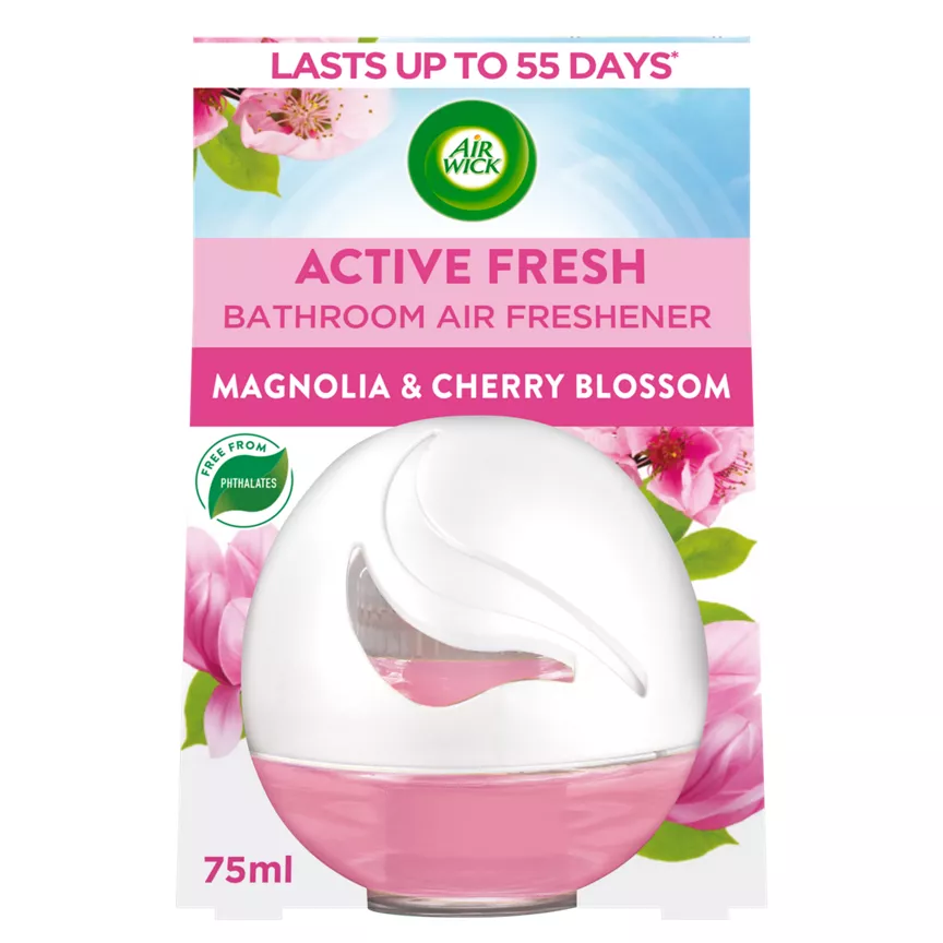 Airwick Magnolia & Cherry Blossom Active Fresh Long Lasting Bathroom Air Freshener 75ml