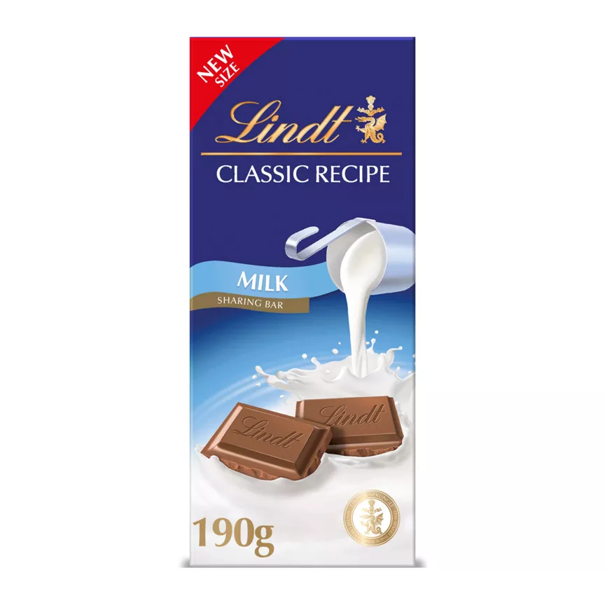 Lindt CLASSIC RECIPE MILK SHARING BAR 190g