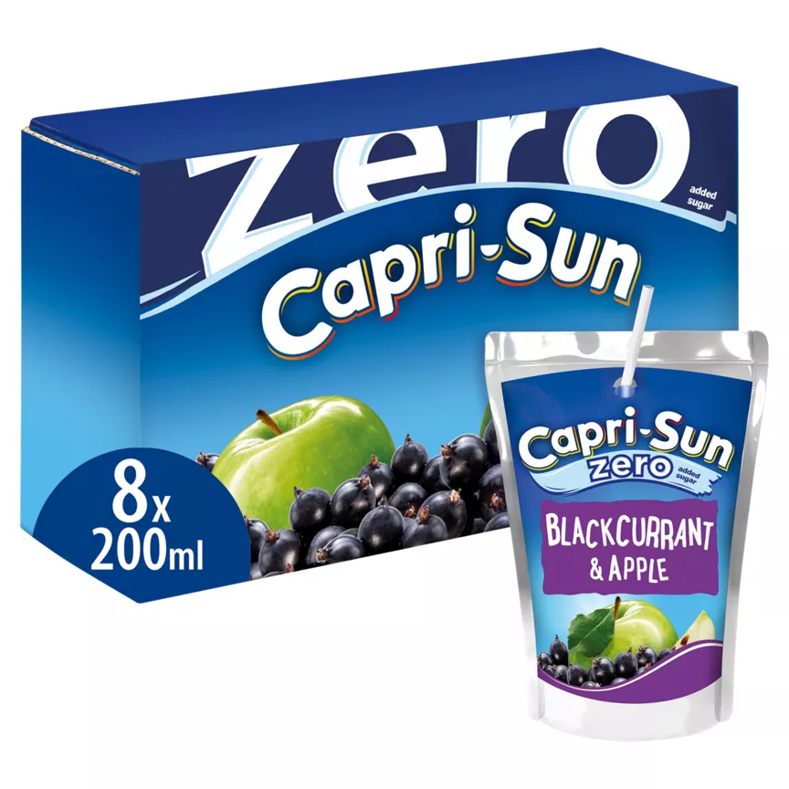 Capri-Sun Zero Apple and Blackcurrant 8 x 200ml Kids' Juice Drink